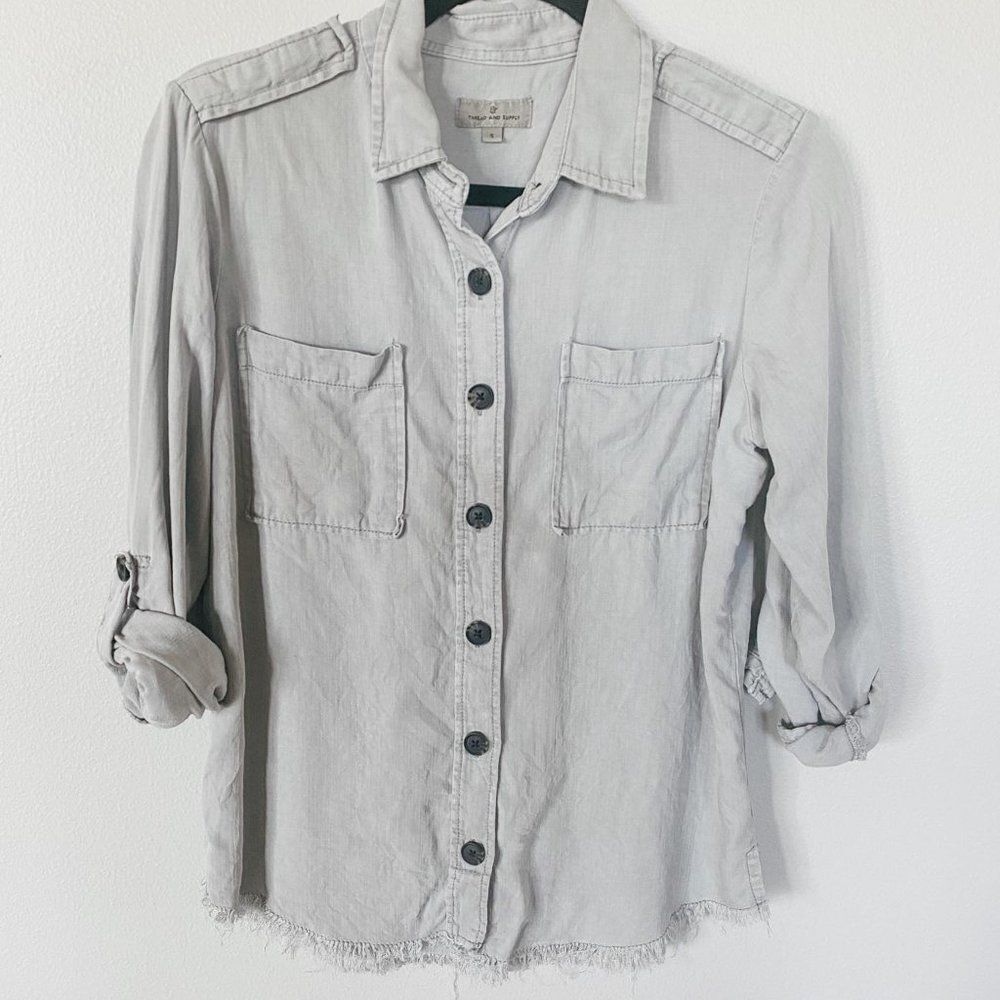 Thread And Supply Women's Long Sleeve Button Up Soft Shirt, Size Small - Picture 3 of 6